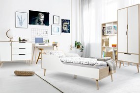 Łóżko młodzieżowe Sofie 180x80, kolor buk/biały