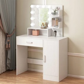 Toaletka kosmetyczna makijażu wizażu z lustrem led nowoczesna glamour loft