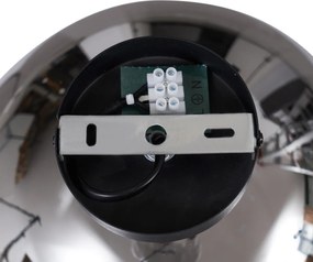 Lampa sufitowa Art Deco czarna z przydymionym szkłem - Sandra