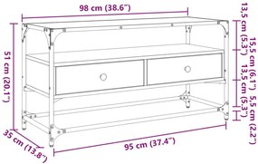 Minimalistyczna szafka pod TV przydymiony dąb - Fulo 3X