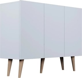 Biała Komoda Na Bukowych Nóżkach L6-D35