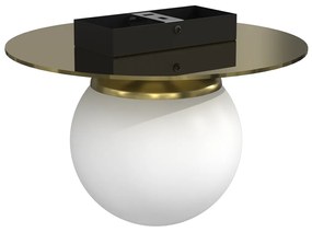Lampa sufitowa PLATO 1xE14, biała, kula 20 cm, złota, pojedyncza