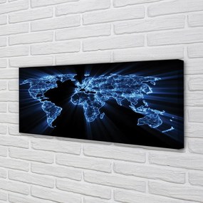 Fotoobraz na płótnie Niebieska Mapa Świata