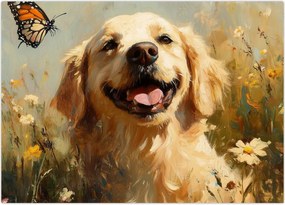 Obraz - Szczęśliwy piesek (70x50 cm)