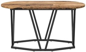 Metalowy owalny stolik kawowy stare drewno D6-T34