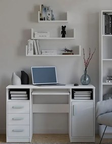 Biały komplet 3 sztuk półek skandynawskich M3-L41