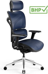 Krzesło biurowe Diablo V-Commander, zgodne z normą BHP, kolor czarno-niebieski