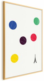 Plakat Wieża Eiffla i tenis 21x30 cm z ramą złotą bez marginesu ARTGEIST B