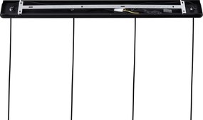 Retro Lampa Wisząca Czarna z Pomarańczowym Szkłem 4-punktowa - Denise