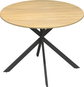 HOMCOM Okrągły stół jadalniany dla 4 osób, stół kuchenny w stylu industrialnym ze stalowymi nogami, do jadalni, kuchni, dąb | Aosom PL