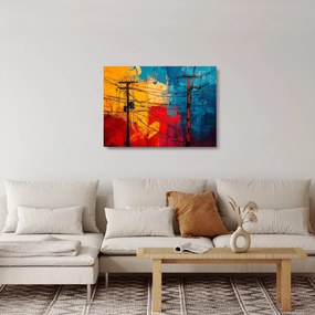 Obraz na szkle - Abstrakcyjne linie elektryczne (70x50 cm)