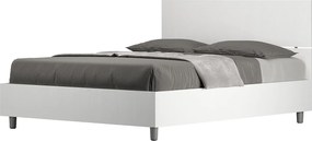 Łóżko bez stelaża 140x190 Prosty zagłówek frassino biała Demas