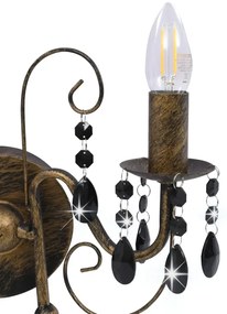 Czarny świecznikowy kinkiet z kryształkami G7-N52