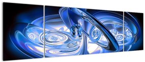 Niebieski abstrakcyjny obraz (170x50 cm)