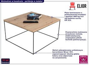 Industrialny stolik kawowy dąb artisan Wotto 3X