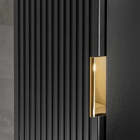 Szafka łazienkowa słupek wisząca, ryflowana Adel, czarna