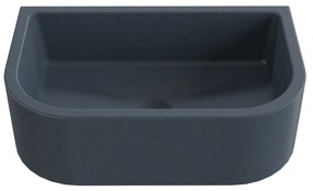 Umywalka betonowa półokrągła wisząca / nablatowa bez otworu na baterię 49 x 30 cm PALANGA | różne kolory : Kolor - Grafitowy, Typ montażu - nablatowa