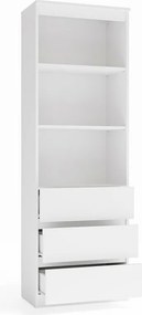Regał Olimp RS-60 | Biały | Nowoczesny Design | 60x35x180 cm | 3 Szuflady 3 Półki