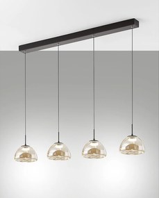 Lampa wisząca Lucille Cognac 28 W LED CCT 2700 K-4000 K, konstrukcja z metalu i szkła borokrzemianowego, płynnie ściemnialna - 87 x 6 x 200 cm