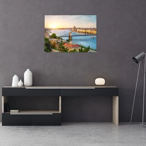 Obraz miasta Budapeszt z rzeką (70x50 cm)