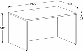 Biurko FRAME, 140x80 cm, brzoza