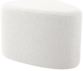 Biały puf z materiału bouclé Ada – Leitmotiv
