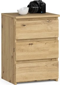 Szafka nocna AKORD CL3 Dąb Artisan 40 cm 3 szuflady kolor Dąb Artisan mat 40x35x57 cm