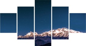 Obraz gór i nocnego nieba (125x70 cm)