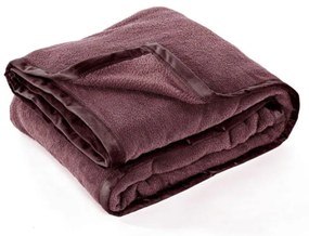 Bordowa narzuta na łóżko dwuosobowe z mikropluszu 220x240 cm Lamis – Tiseco Home Studio