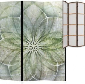 Parawan pokojowy 3-częściowy 135x172 Jednostronny dekoracyjny boho zen Szary Zielona Mandala Życia
