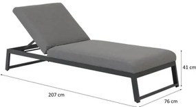 Melia LIKA-TEX® szary - luksusowy leżak ogrodowy