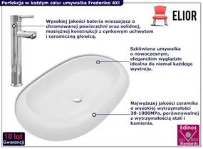 Owalna umywalka nablatowa z baterią - Leli 4X