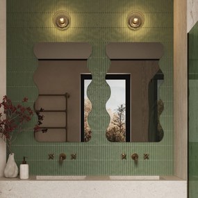 Lustro dekoracyjne oszlifowane bez podświetlenia WAVE Duo | Różne rozmiary | Różne kolory : Kolor tafli szkła - Grafit, Rozmiar - 40 x 80 cm