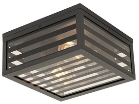 Zewnetrzna Nowoczesna lampa sufitowa zewnętrzna czarna szklana 2-światłowa IP44 - Reims Nowoczesny Oswietlenie zewnetrzne