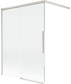Mexen Rox parawan nawannowy 2-skrzydłowy rozsuwany 120 x 150 cm, transparent, nikiel szczotkowany - 8C9-120-003-97-00
