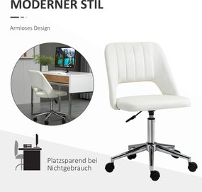 Vinsetto Krzesło Biurowe Obrotowe Kształt Muszli Pielgrzyma Regulowane Aksamitnopodobny Poliester Beżowe | Aosom PL