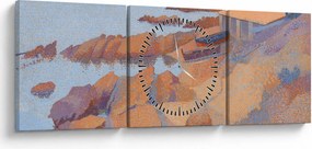 Obraz - Henri Edmond Cross, Calanque des Antibois, reprodukcje (z zegarem) (90x30 cm)