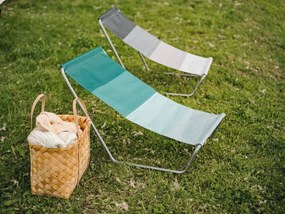 Zestaw 2 składanych leżaków plażowych SAND, zielone paski