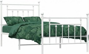 Białe pojedyncze łózko metalowe 90x200 cm H6-C48