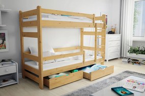 Łóżko dziecięce Alis 90x190 piętrowe - sosna