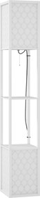 HOMCOM Lampa stojąca w nowoczesnym designie, 2 półki, łańcuszek włącznika, 26 cm x 26 cm x 156 cm, biały | Aosom PL