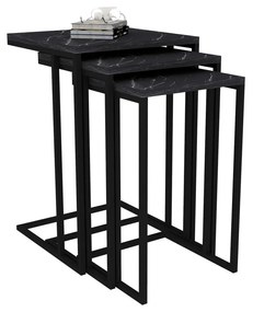 Stół składany Black Mermer, 3 szt.