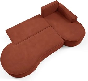 Narożnik MOLLY Prawostronny z funkcją spania, wolnostojący tkanina CURIO 55 Miedziany