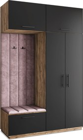 Masseno Garderoba REMA 150/240/60 cm Nowoczesna Szafa do Przedpokoju Dąb lefkas, MONOLITH 62 (Wrzosowy)