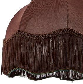 Abażur z tkaniny brązowy z białym wnętrzem 31,5/15/14 - Heritage Retro