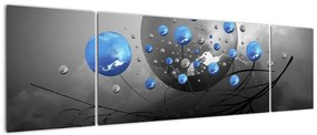 Obraz niebieskich abstrakcyjnych kul (170x50 cm)