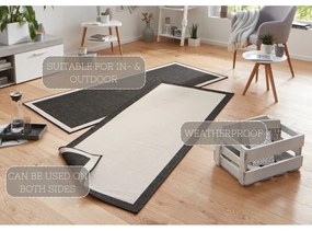 Czarno-kremowy chodnik dwustronny NORTHRUGS Panama, 80x350 cm