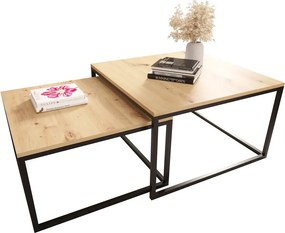 Nowoczesny zestaw 2 stolików kawowych dąb artisan B9-P28