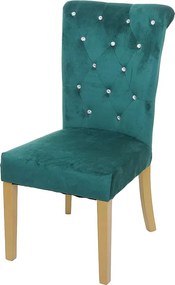 Krzesło do jadalni MCW-D22 Nity,  ciemnozielony, nogi w kolorze złotym