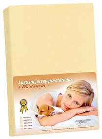 Prześcieradło z elastanu w kolorze waniliowym, 90 x 200 cm